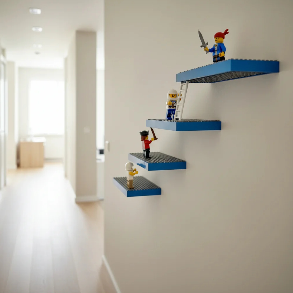 LEGO® Floating Shelf with Building Bases | Blue | 380x150x25 mm ( Imagem 2 de 5 ) - Preview