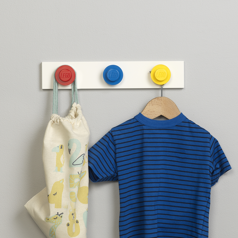 LEGO® Cabide de Parede | Vermelho, Azul e Amarelo | 334x65x45 mm ( Imagem 2 de 5 ) - Preview