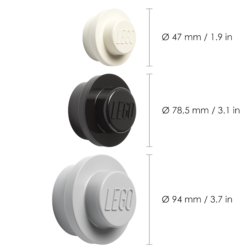 LEGO® Set of 3 Wall Hangers | White, Black, Gray ( Imagem 3 de 5 ) - Preview