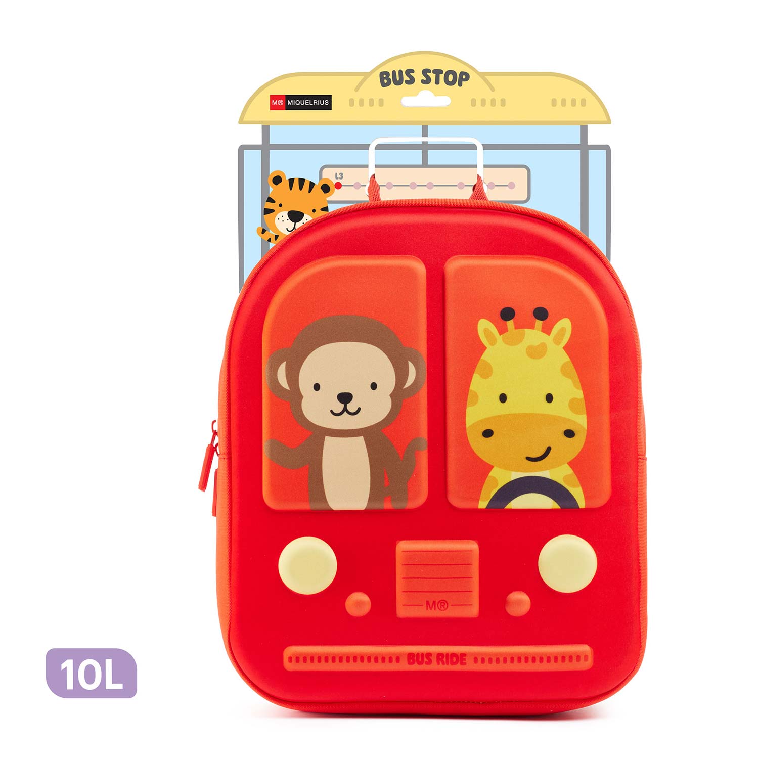 Miquelrius Bus Stop Red Backpack 24.5X12X30.5Cm Mr19390 ( Imagem 4 de 4 ) - Preview
