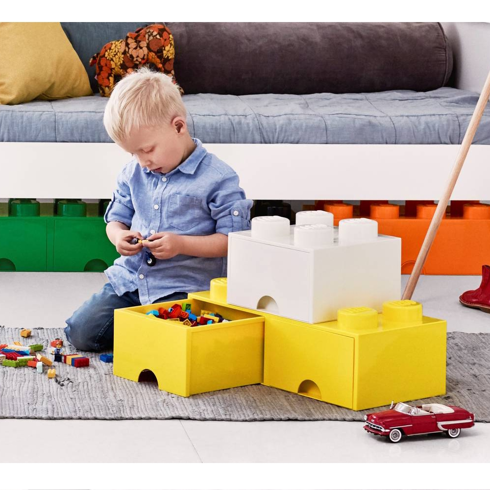 LEGO® Gaveta de Arrumação 2x2 | Amarelo | 250x250x180 mm | Empilhável ( Imagem 4 de 4 ) - Preview
