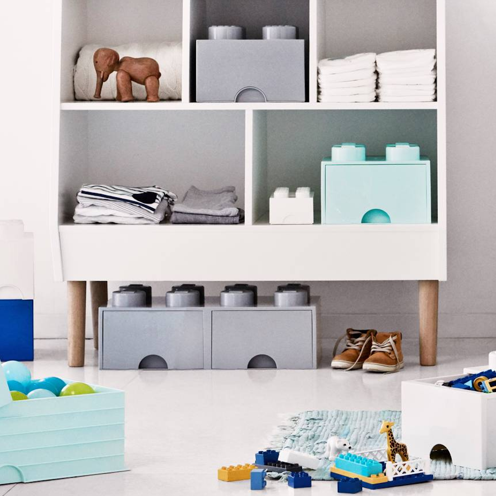 LEGO® 2x2 Storage Drawer | Light Blue | 250x250x180 mm | Stackable ( Imagem 5 de 5 ) - Preview