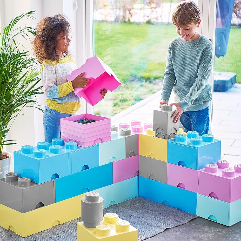 LEGO® Caixa de Arrumação 2x4 | Azul Claro | 500x250x180 mm | Empilhável ( Imagem 5 de 5 ) - Preview