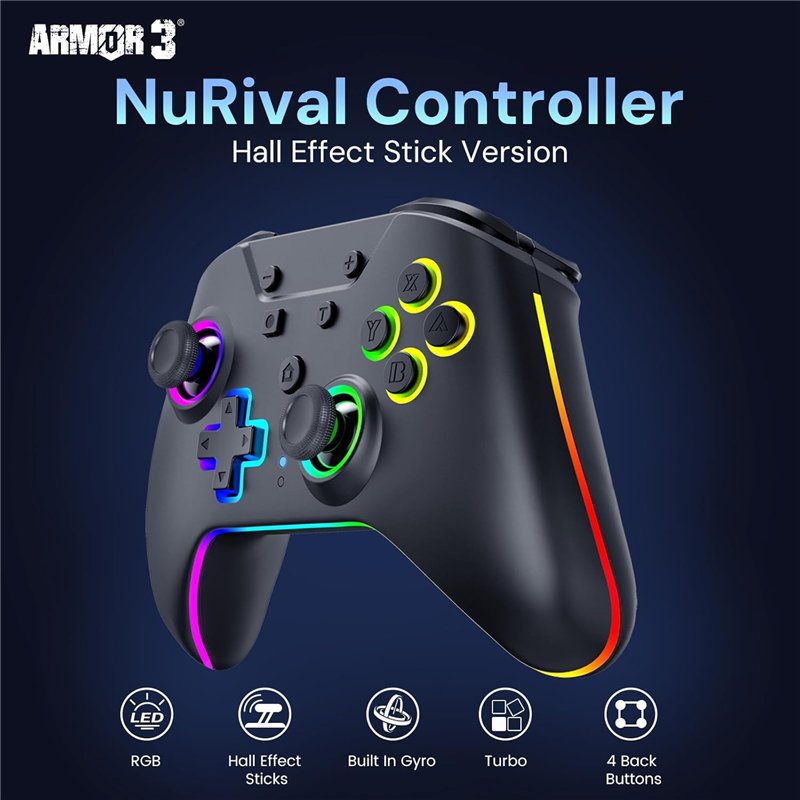 Comando Nintendo Switch - Armor3 NuRival Wireless Hall Effect (Black) ( Imagem 2 de 4 ) - Preview