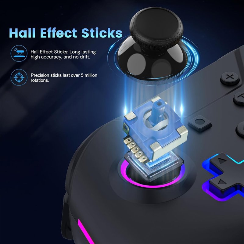 Comando Nintendo Switch - Armor3 NuRival Wireless Hall Effect (Black) ( Imagem 3 de 4 ) - Preview