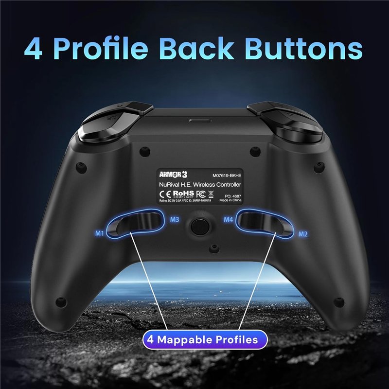 Comando Nintendo Switch - Armor3 NuRival Wireless Hall Effect (Black) ( Imagem 4 de 4 ) - Preview