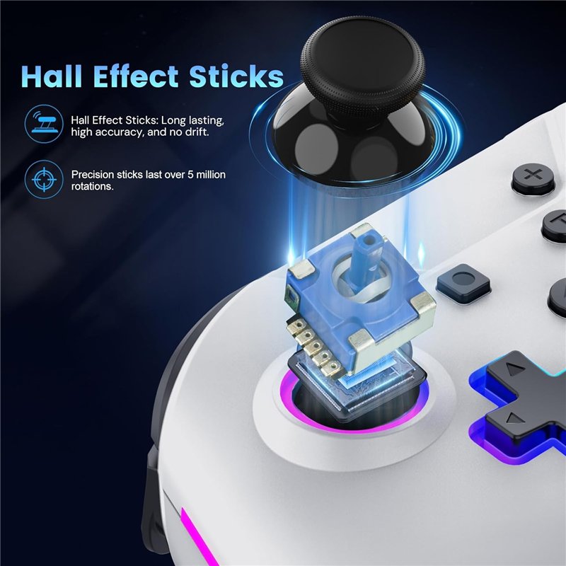 Comando Nintendo Switch - Armor3 NuRival Wireless Hall Effect (White) ( Imagem 2 de 4 ) - Preview