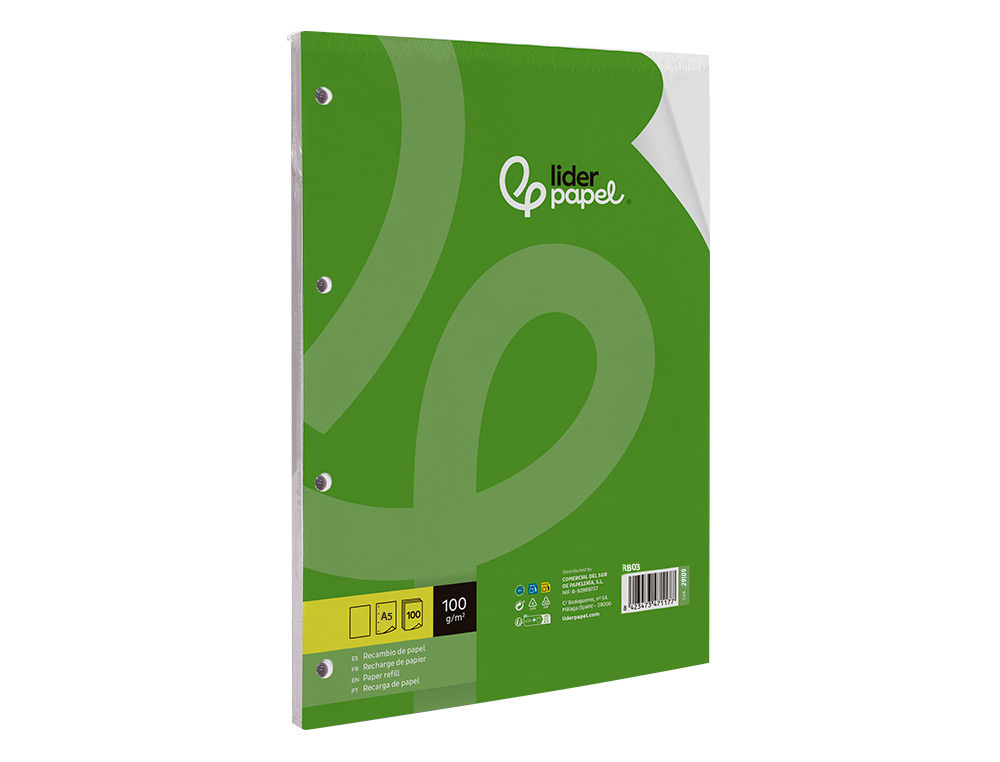 Recarga liderpapel din a5 100 f 100 gr liso ( Imagem 4 de 9 ) - Preview