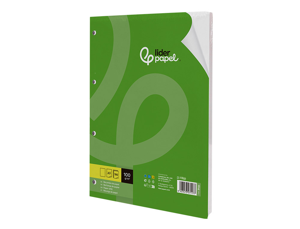 Recarga liderpapel din a5 100 f 100 gr liso ( Imagem 5 de 9 ) - Preview