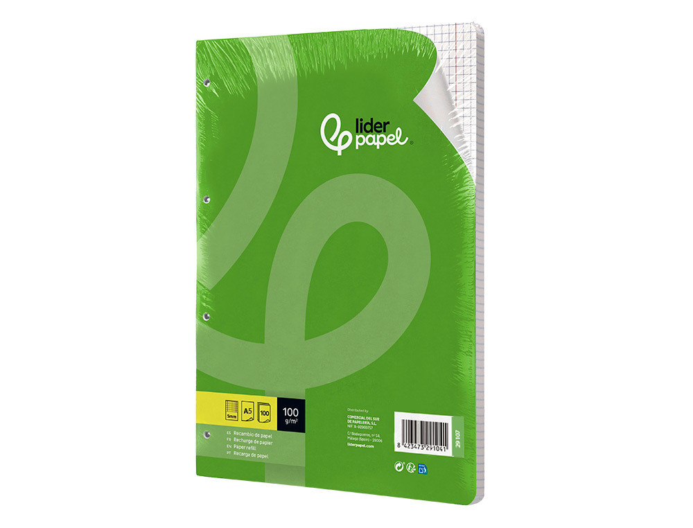 Recarga liderpapel din a5 100 f 100 gr quadriculado ( Imagem 4 de 8 ) - Preview