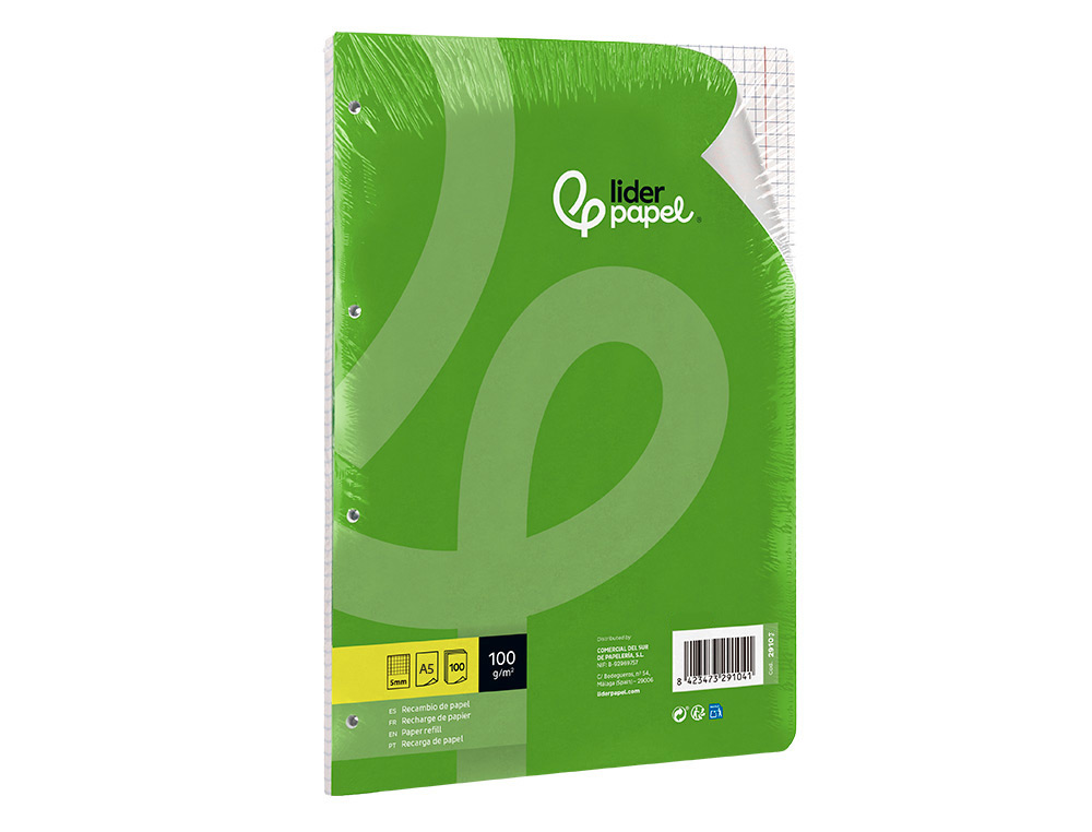 Recarga liderpapel din a5 100 f 100 gr quadriculado ( Imagem 5 de 8 ) - Preview