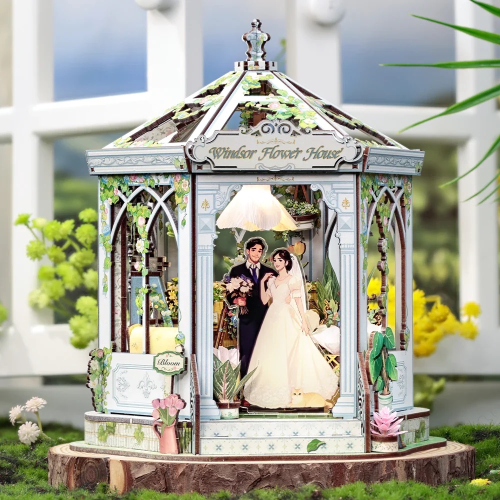 MINIATURE HOUSE - DIY- Windsor Flower House - 235pc + LED Light ( Imagem 2 de 4 ) - Preview