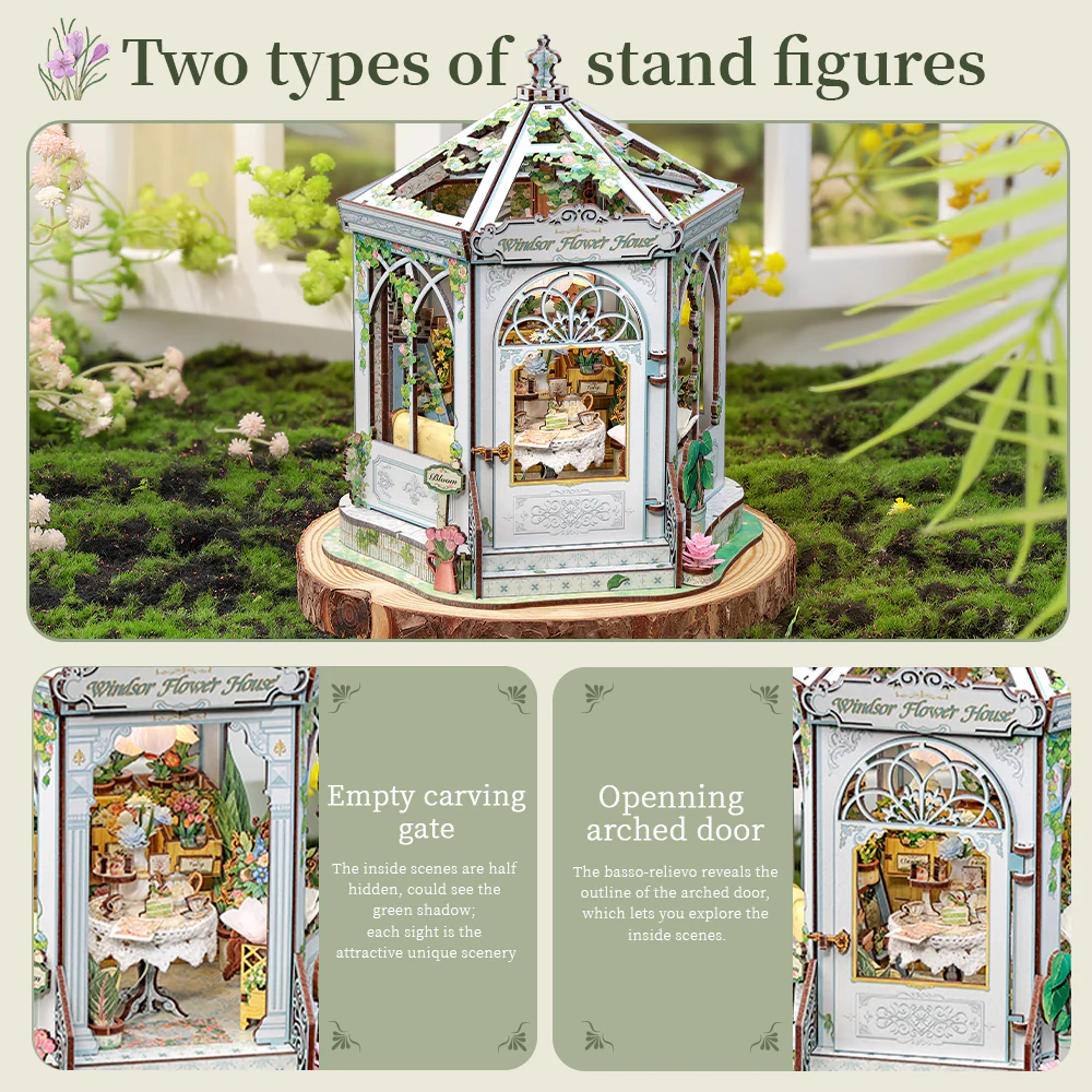 MINIATURE HOUSE - DIY- Windsor Flower House - 235pc + LED Light ( Imagem 4 de 4 ) - Preview
