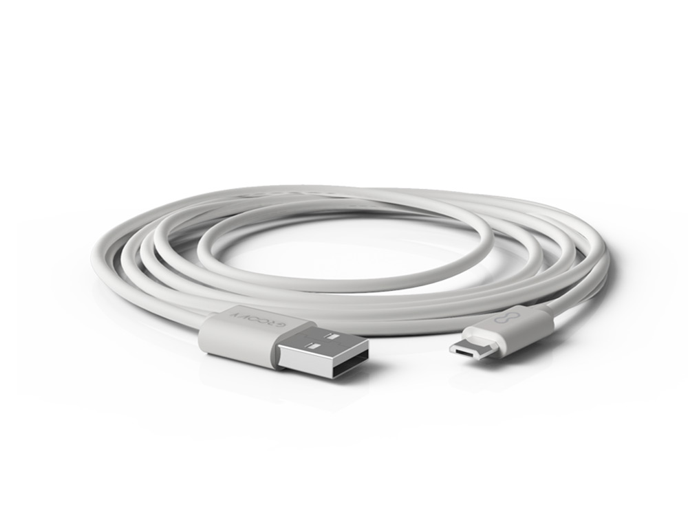 Cabo groovy usb-a a micro usb comprimento 2 mt cor branco ( Imagem 2 de 3 ) - Preview