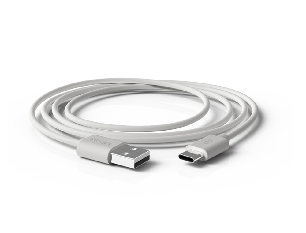 Cabo groovy usb-a a tipo c comprimento 1 mt cor branco ( Imagem 2 de 3 ) - Preview