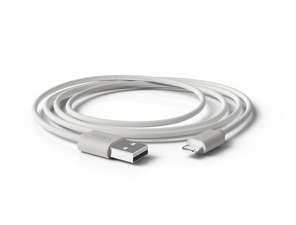 Cabo groovy usb 2.0 a apple lightning comprimento 1 metro cor branco ( Imagem 2 de 3 ) - Preview
