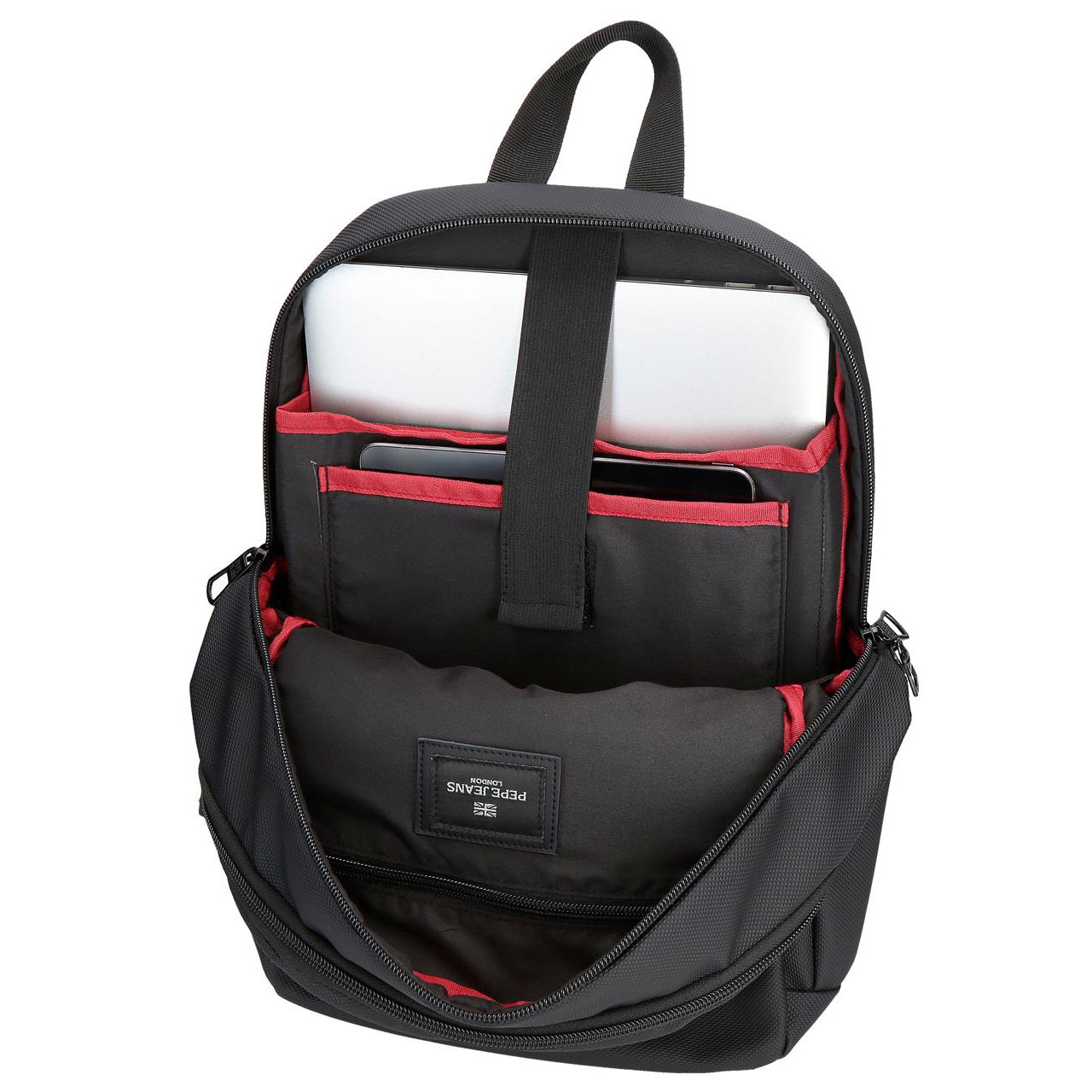 Mochila Para Portatil 15'' E Tablet 12'' Pepe Jeans Dorkink Preta Adaptavel A Trolley 420138207020 ( Imagem 4 de 4 ) - Preview