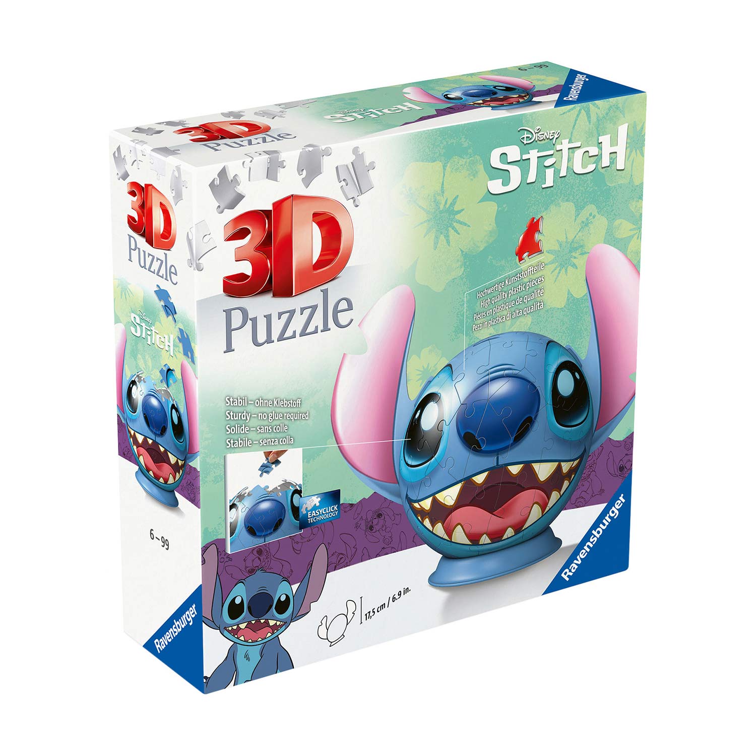 Ravensburger 3D Puzzle-Ball - Stitch w/ Ears 77pc (EN) ( Imagem 2 de 2 ) - Preview