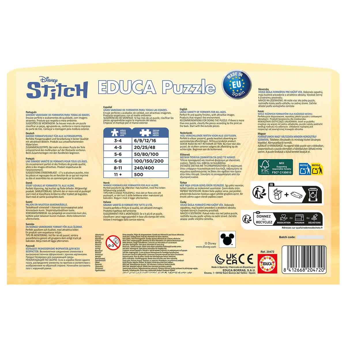 Maleta Puzzle Educa 12-16-20-25 Peças Progressivo Disney Stitch 20472 ( Imagem 3 de 3 ) - Preview