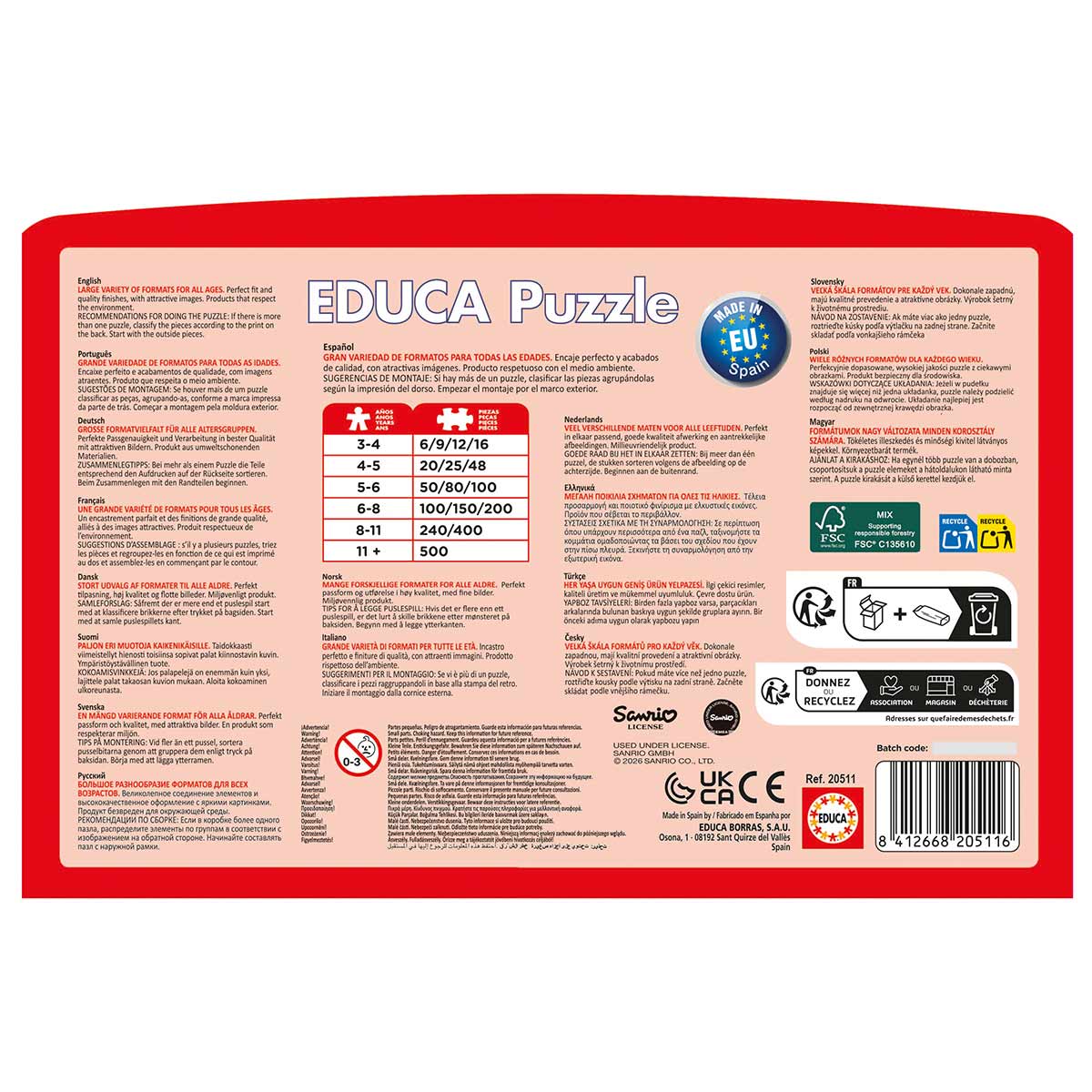 Maleta Puzzle Educa 12-16-20-25 Peças Progressivo Hello Kitty Super Style 20511 ( Imagem 2 de 2 ) - Preview