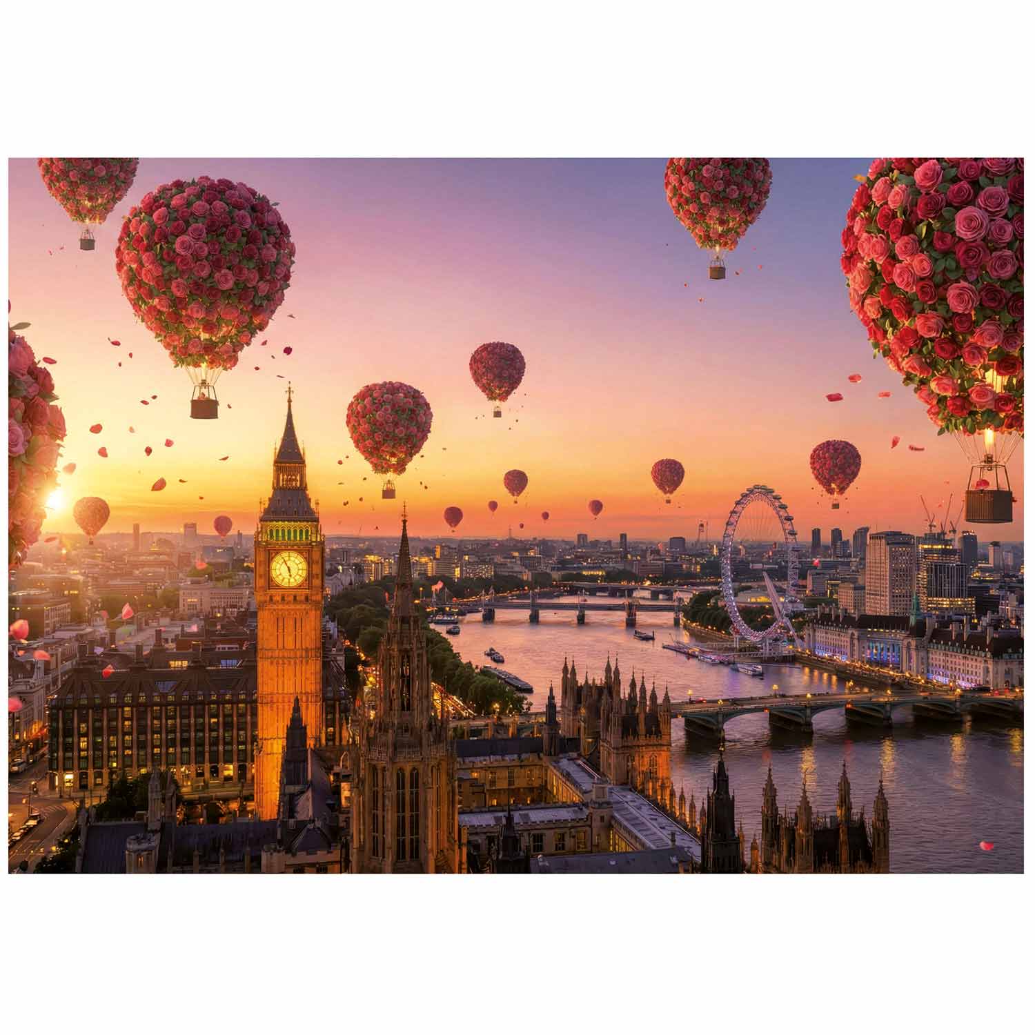 Puzzle Educa 1000 Peças Londres Em Flor 20565 ( Imagem 2 de 4 ) - Preview