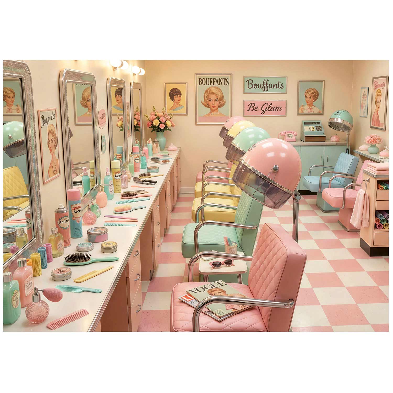 Puzzle Educa 1000 Peças Salao Retro Glam 20562 ( Imagem 2 de 4 ) - Preview