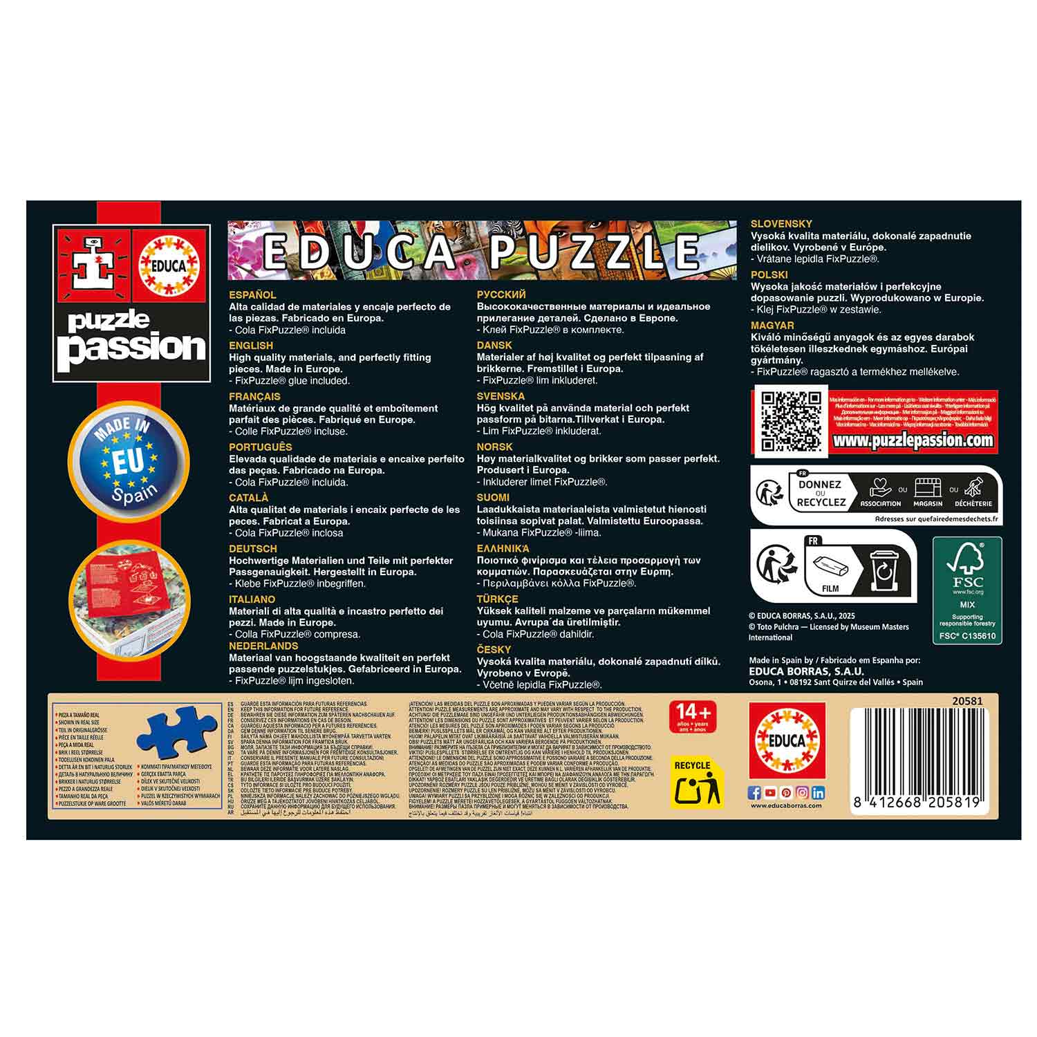 Puzzle Educa 1000 Peças Miniature Capela Sistina 20581 ( Imagem 3 de 4 ) - Preview