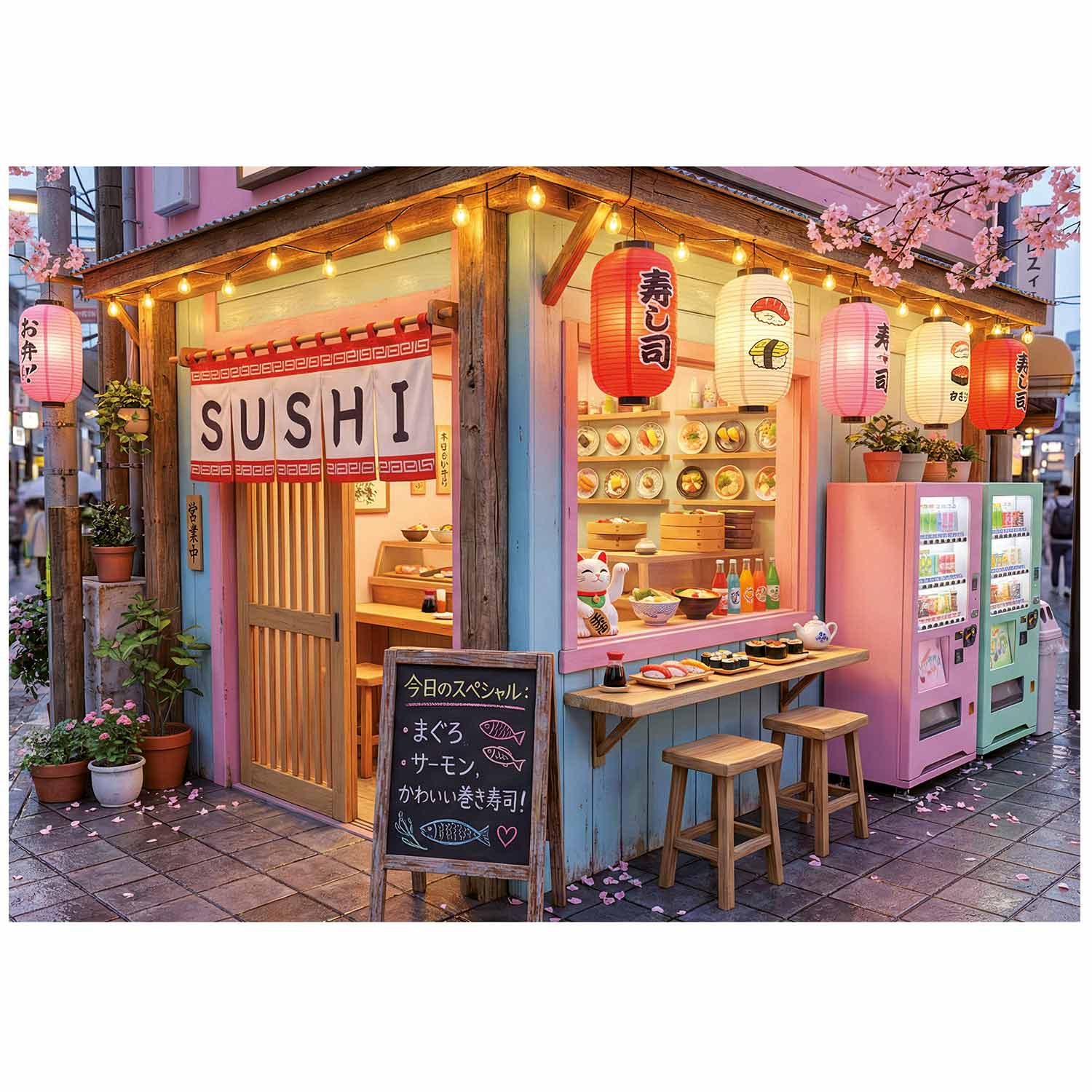 Puzzle Educa 1000 Peças Sushi Kawaii 20564 ( Imagem 2 de 4 ) - Preview