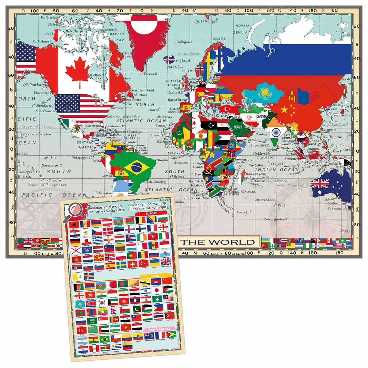 Puzzle Educa 150 Peças Bandeiras Do Mundo 20480 ( Imagem 2 de 4 ) - Preview