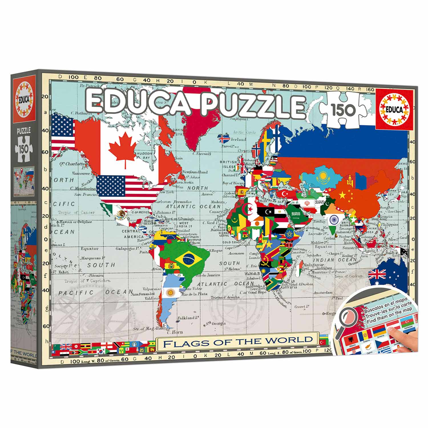 Puzzle Educa 150 Peças Bandeiras Do Mundo 20480 ( Imagem 4 de 4 ) - Preview