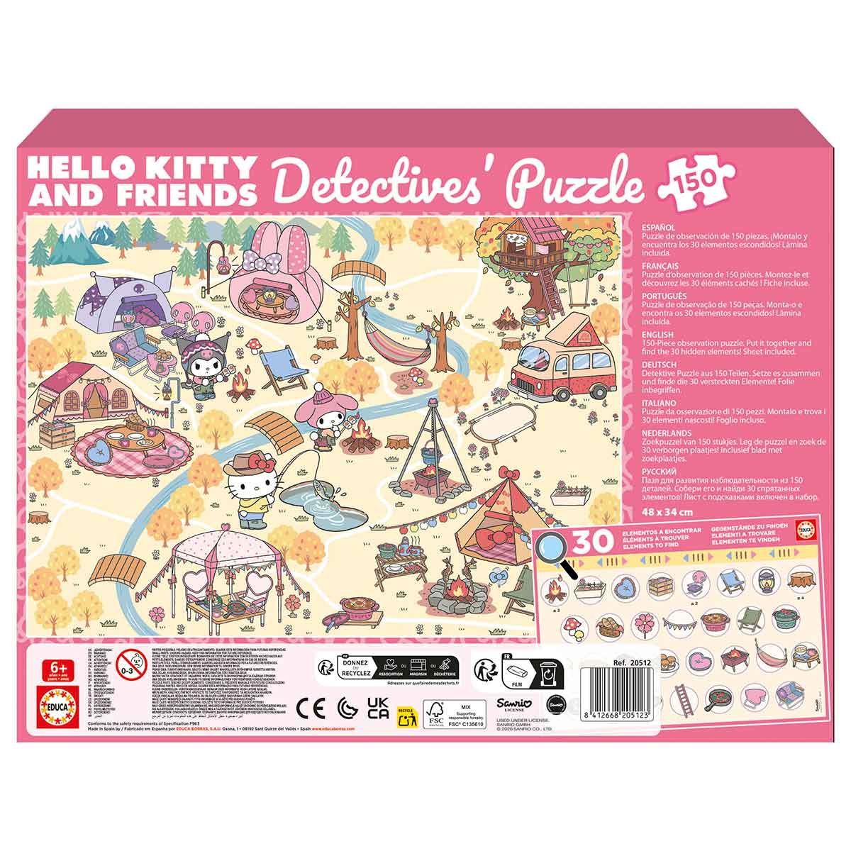 Puzzle Educa 150 Peças Detective Hello Kitty And Friends 20512 ( Imagem 3 de 4 ) - Preview
