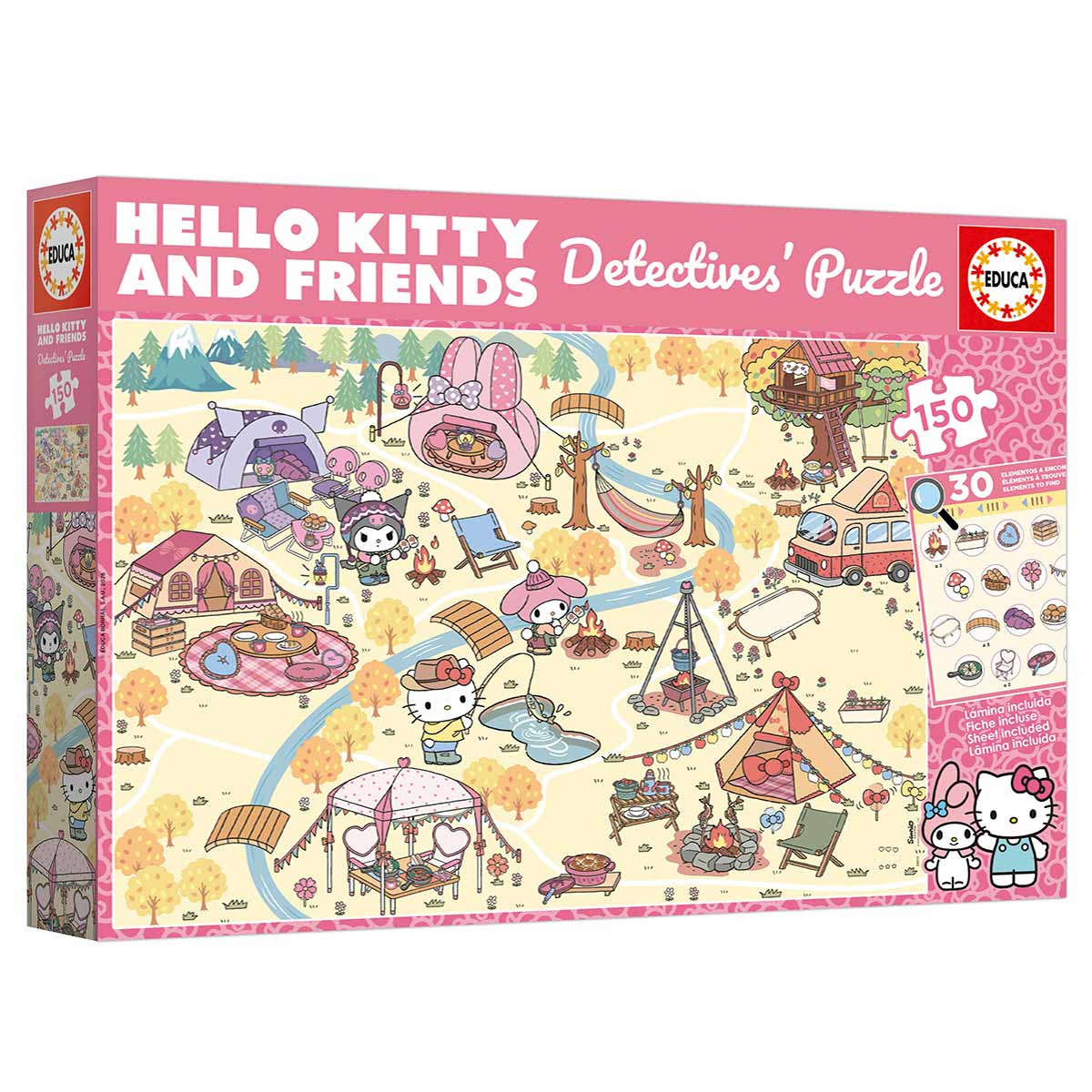 Puzzle Educa 150 Peças Detective Hello Kitty And Friends 20512 ( Imagem 4 de 4 ) - Preview