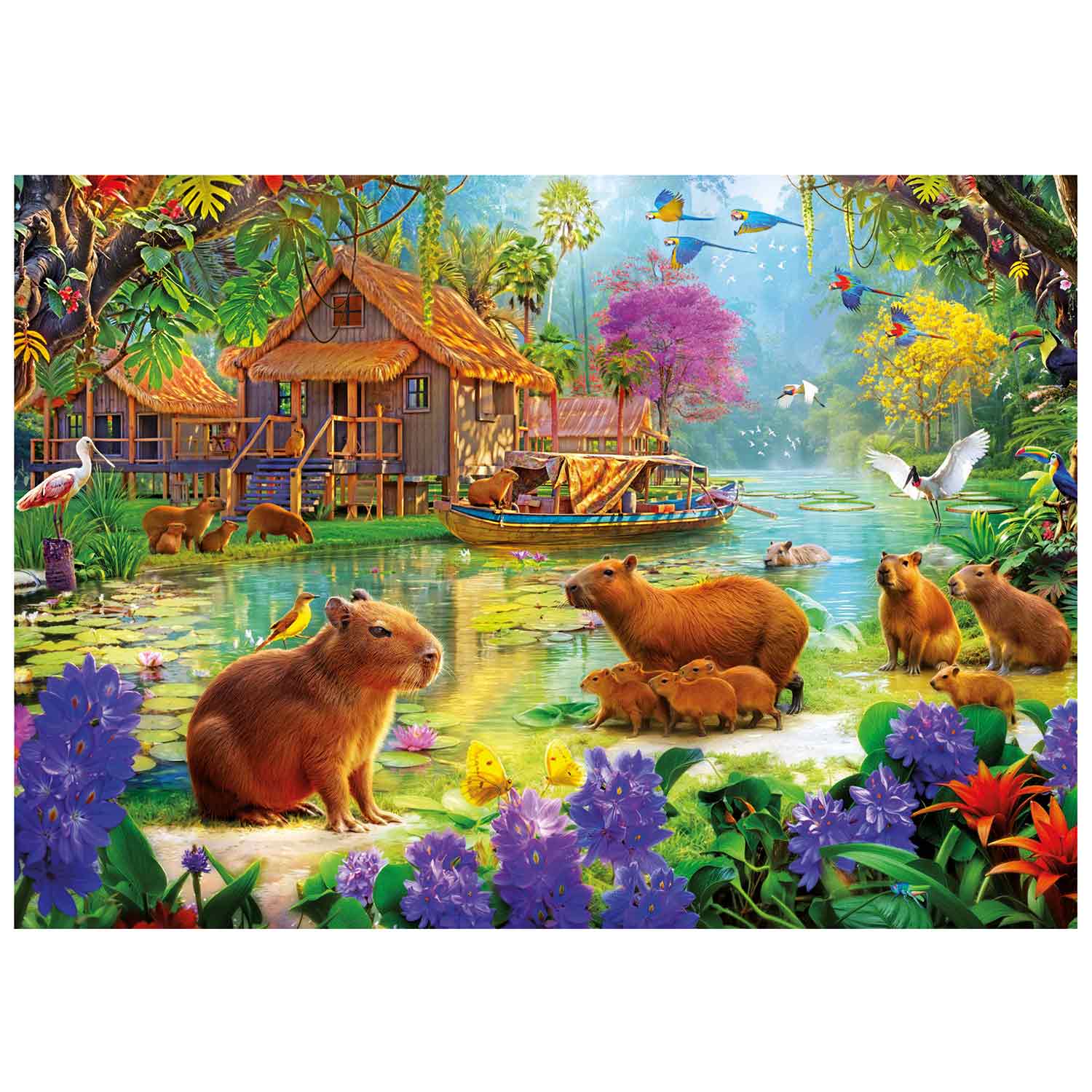 Puzzle Educa 500 Peças Aldeia De Capivaras 20547 ( Imagem 2 de 4 ) - Preview