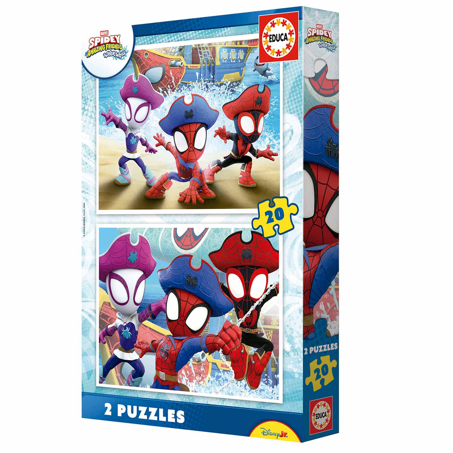 Puzzle Educa 2X20 Peças Marvel Spidey And His Amazing Friends Water-Webs 20490 ( Imagem 4 de 4 ) - Preview
