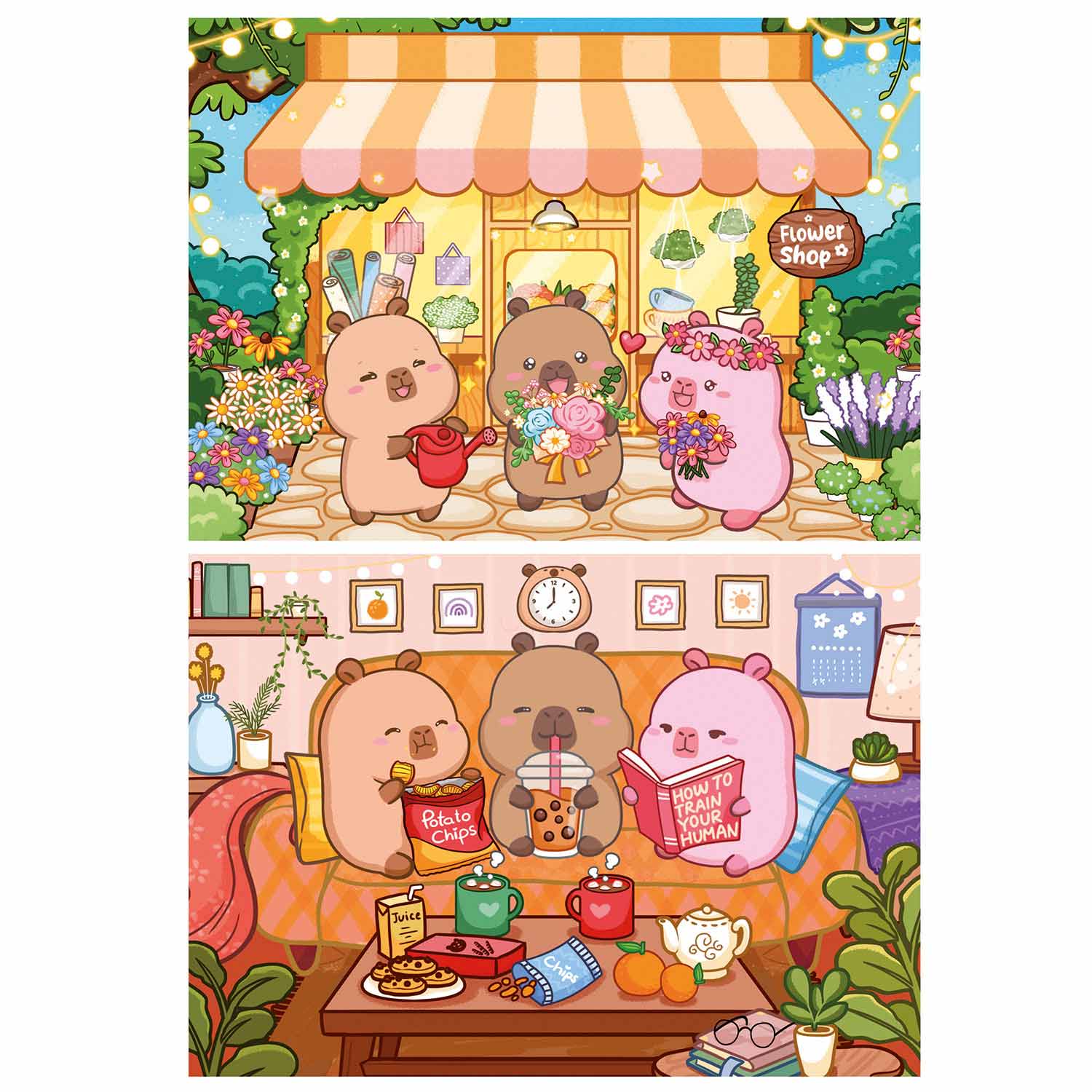Puzzle Educa 2X48 Peças Capivara 20482 ( Imagem 2 de 4 ) - Preview