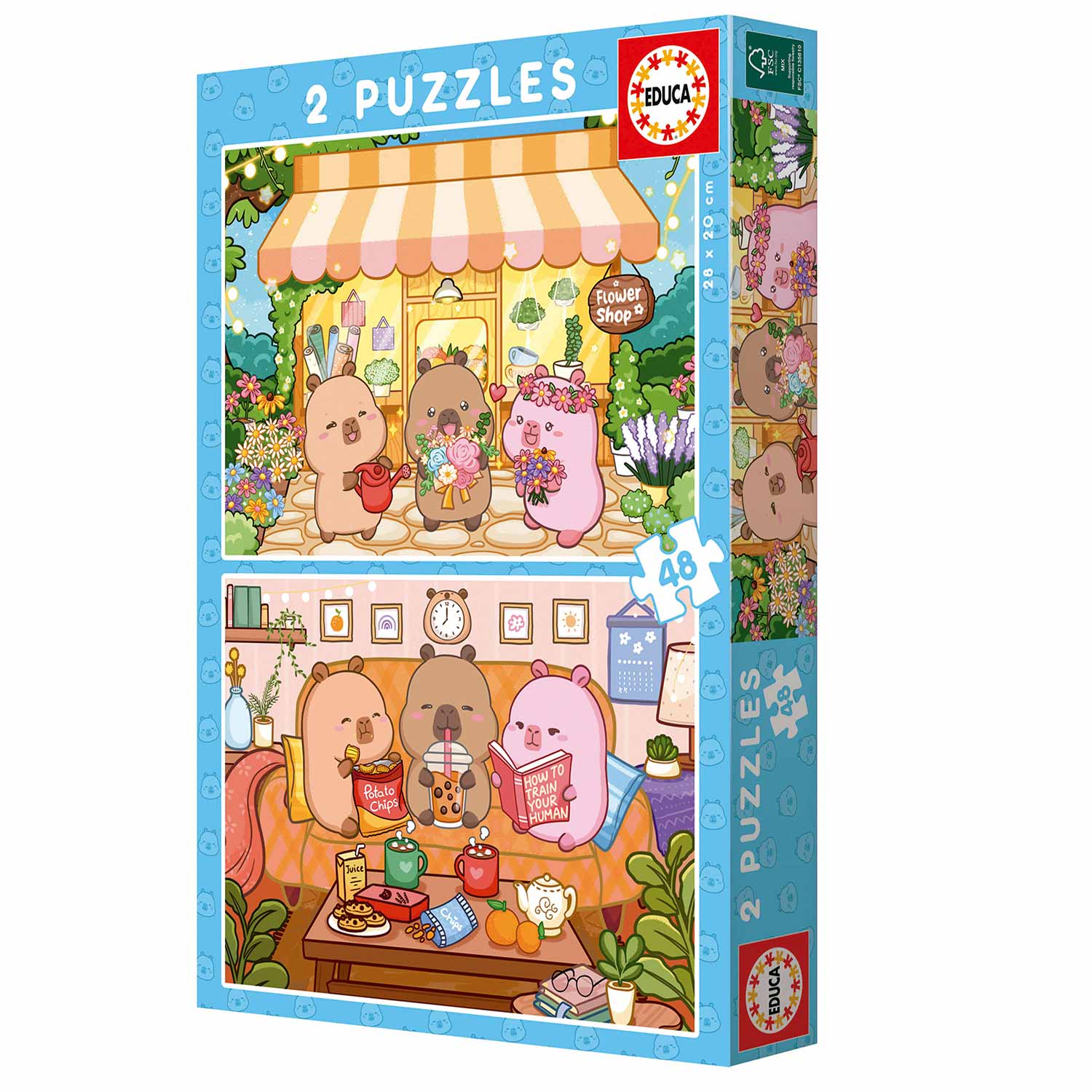 Puzzle Educa 2X48 Peças Capivara 20482 ( Imagem 4 de 4 ) - Preview