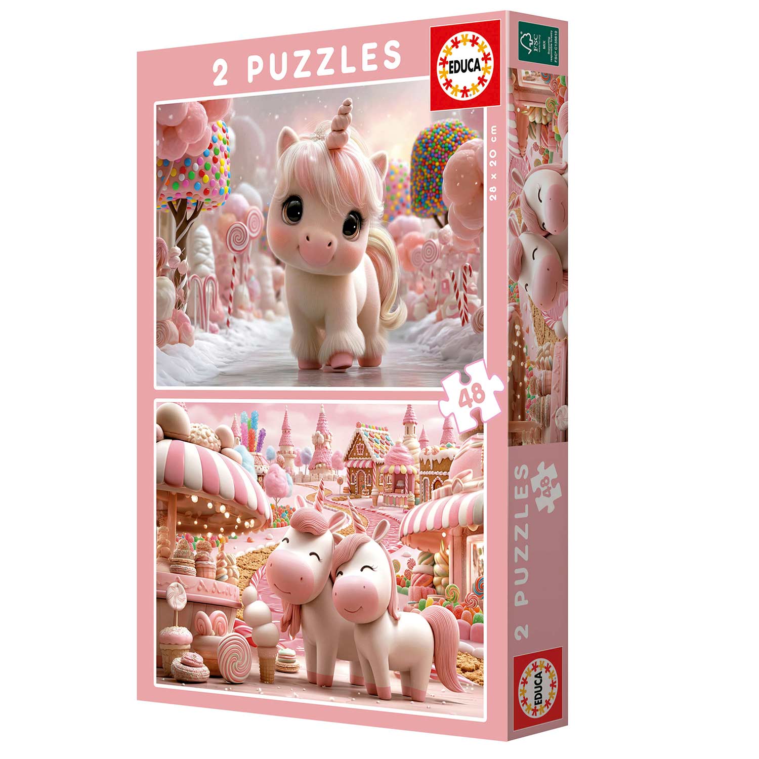 Puzzle Educa 2X48 Peças Unicornios Doces 20504 ( Imagem 4 de 4 ) - Preview