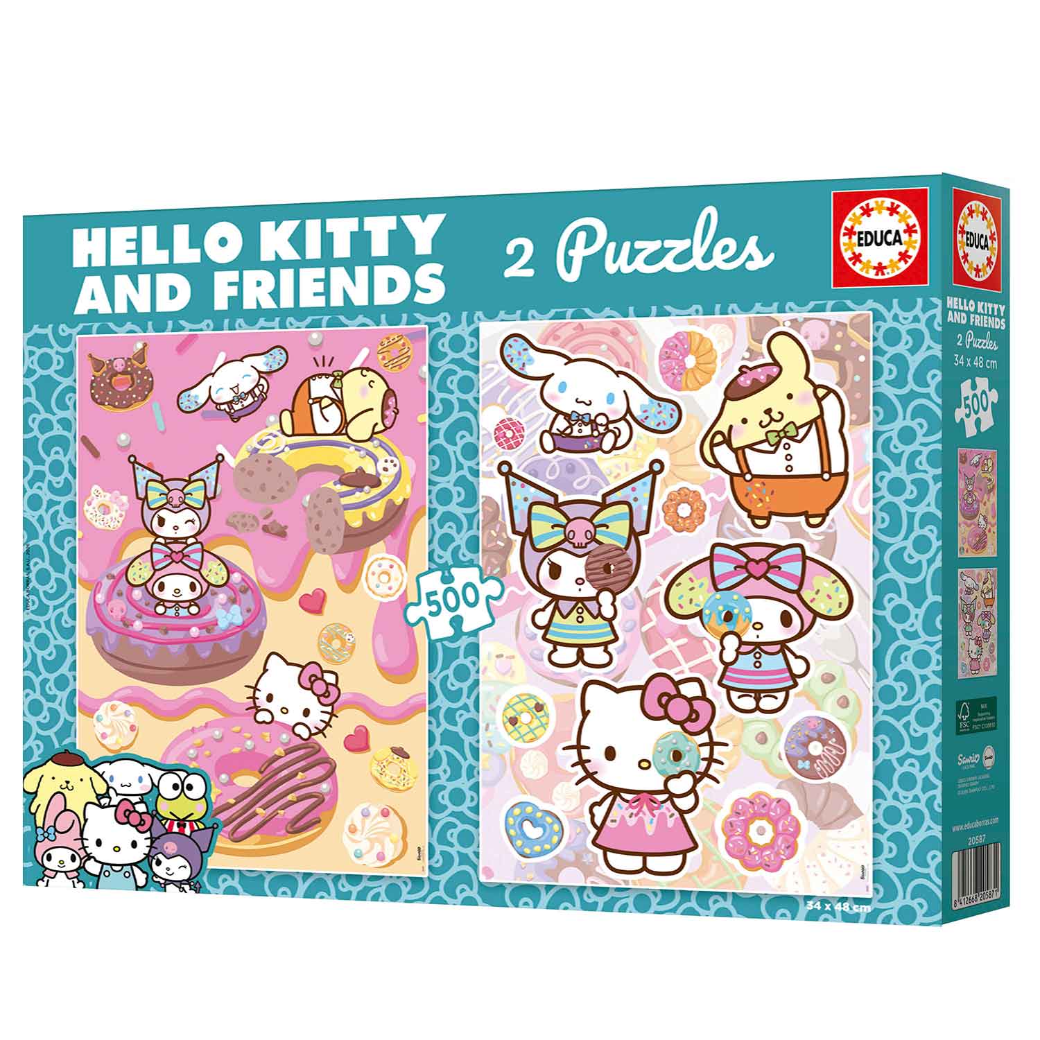 Puzzle Educa 2X500 Peças Hello Kitty 20587 ( Imagem 4 de 4 ) - Preview