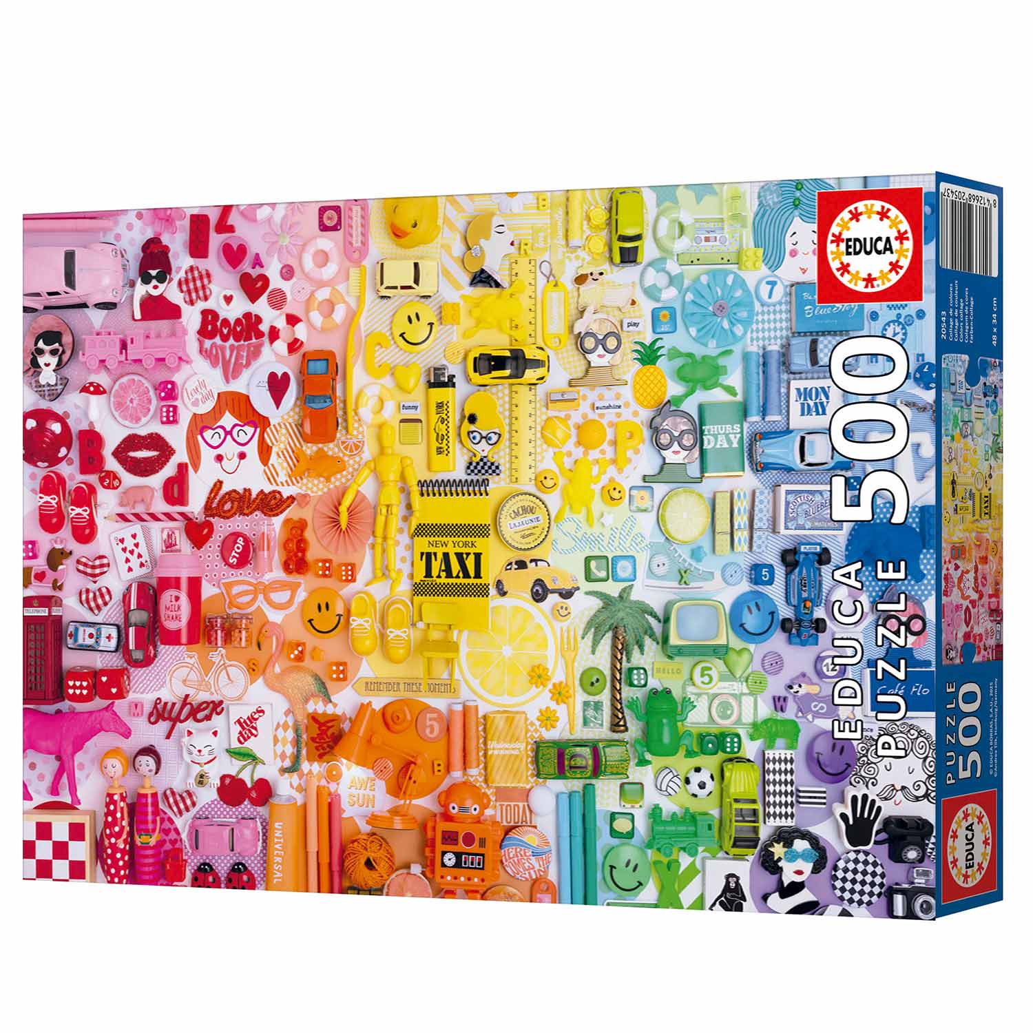 Puzzle Educa 500 Peças Colagem De Cores 20543 ( Imagem 4 de 4 ) - Preview
