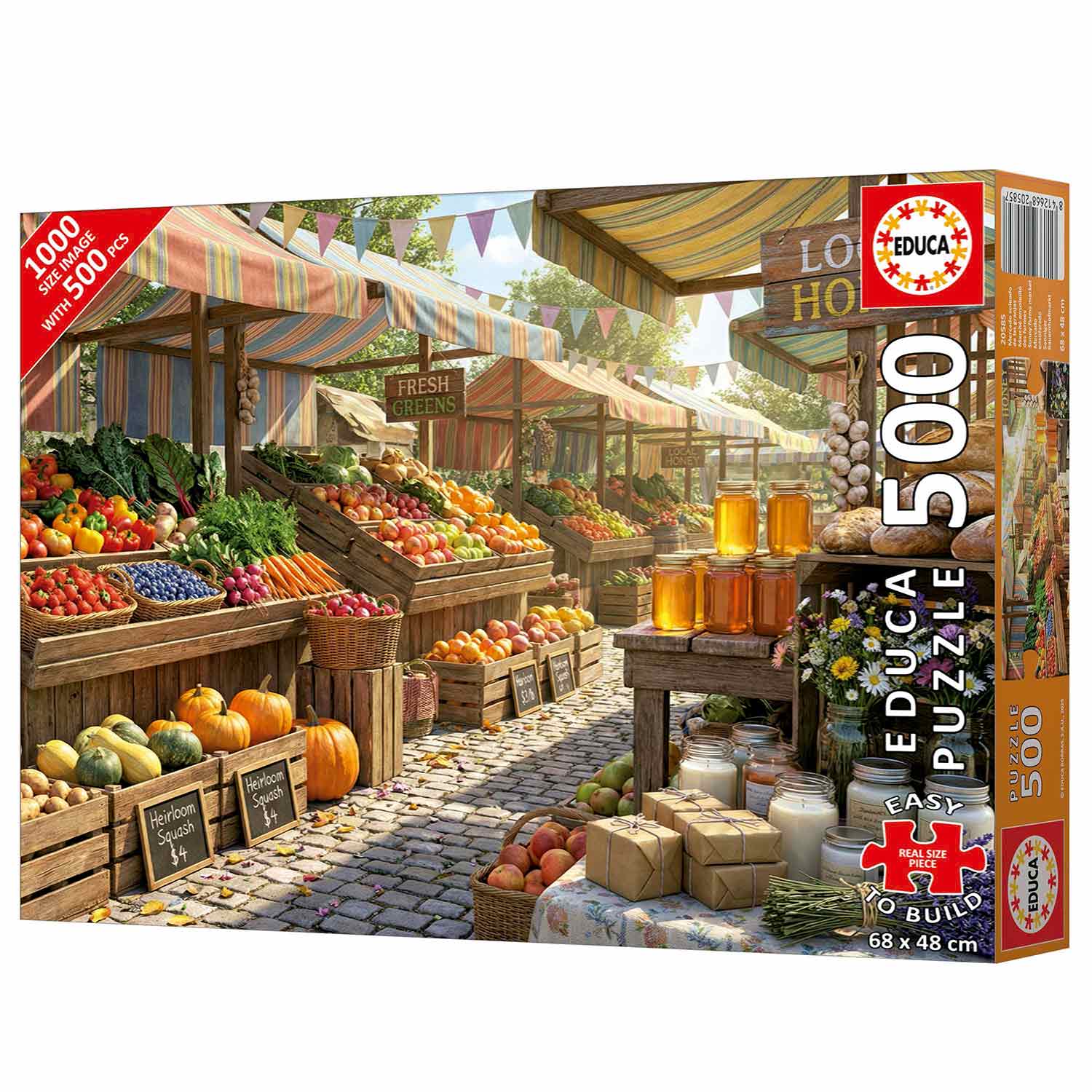 Puzzle Educa 500 Peças Comfort Mercado Ensolarado 20585 ( Imagem 4 de 4 ) - Preview