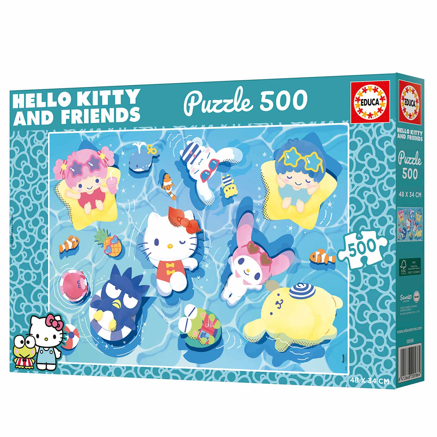 Puzzle Educa 500 Peças Hello Kitty 20586 ( Imagem 4 de 4 ) - Preview