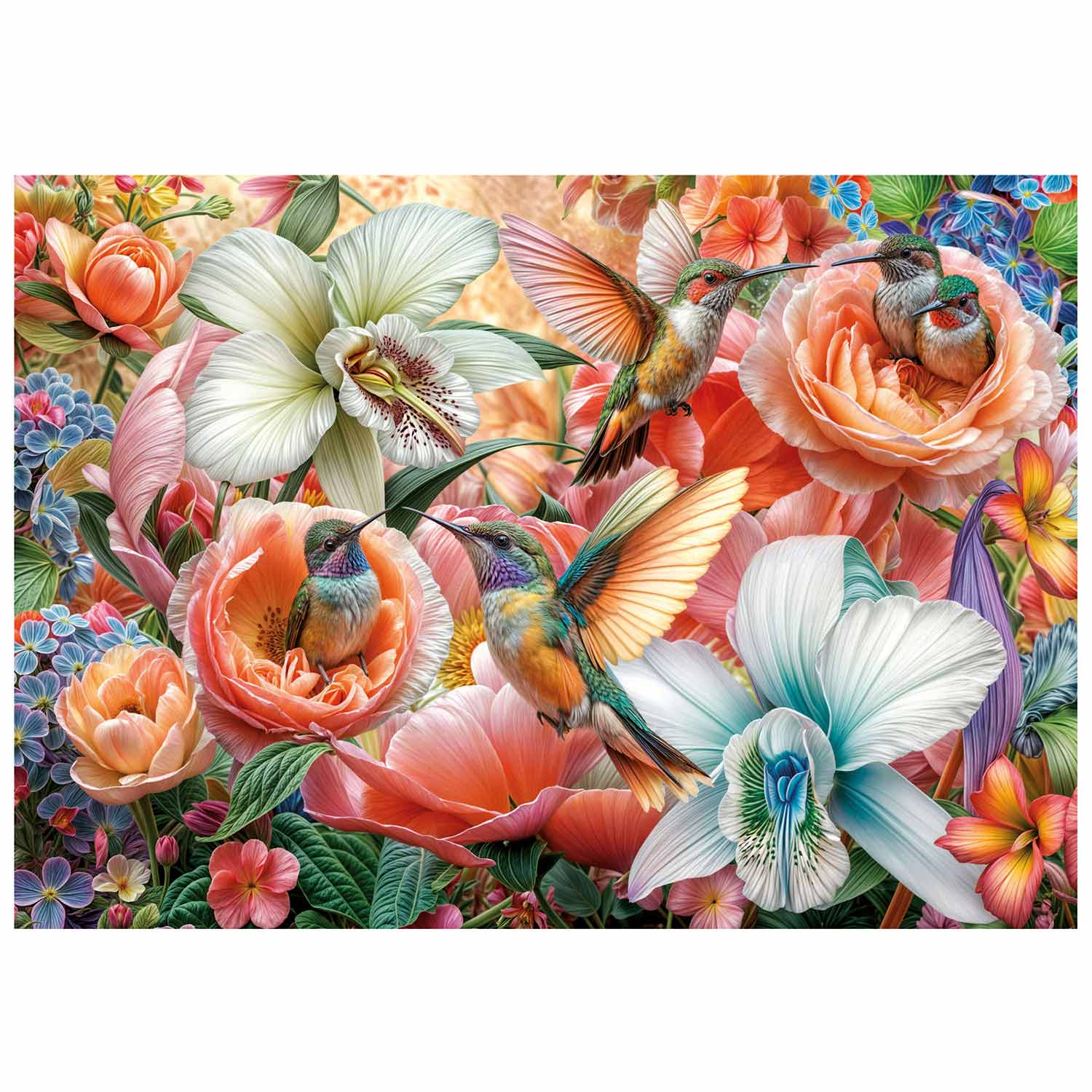 Puzzle Educa 500 Peças Jardim Dos Beija-Flor 20549 ( Imagem 2 de 4 ) - Preview