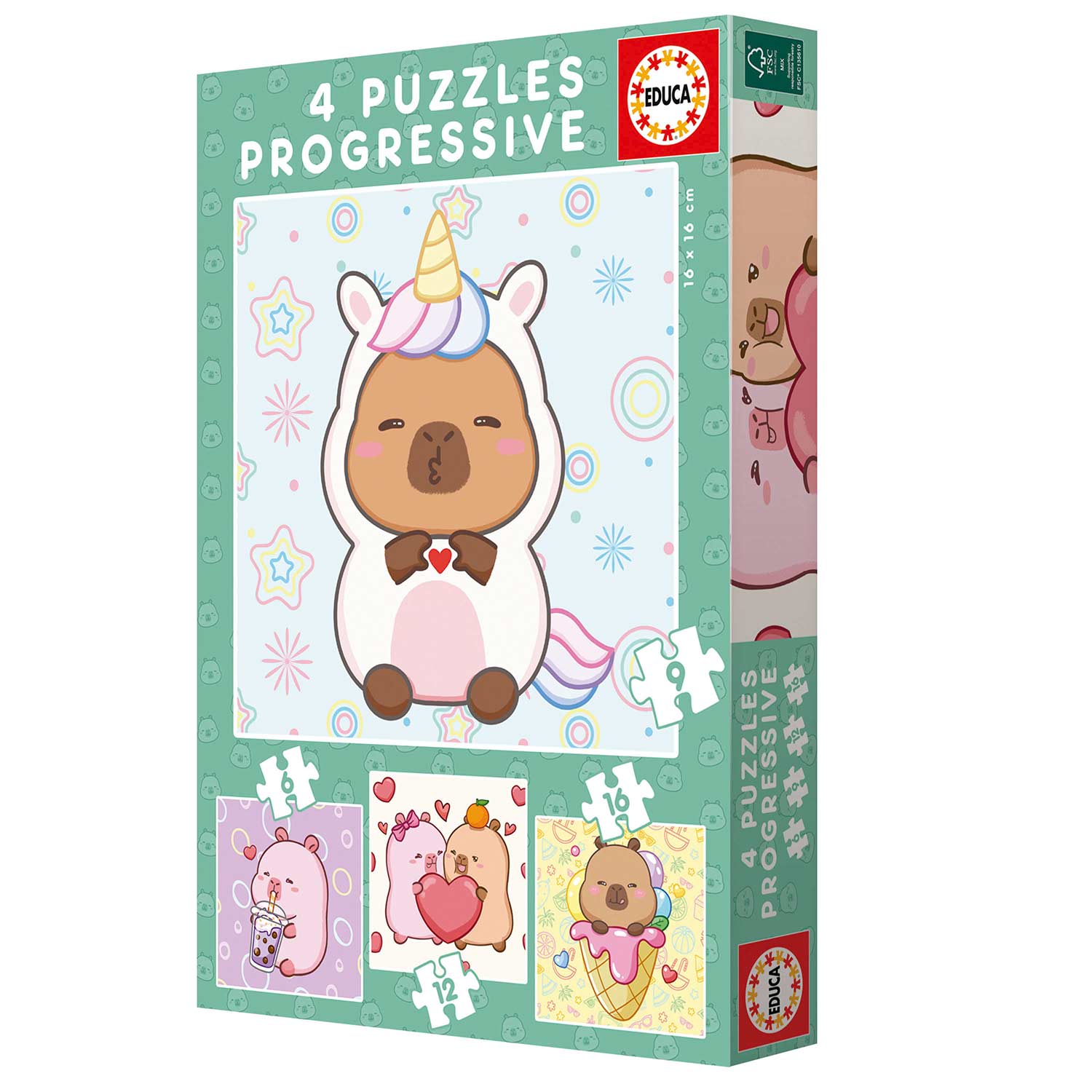 Puzzle Educa 6-9-12-16 Peças Progressivo Capivara 20483 ( Imagem 4 de 4 ) - Preview