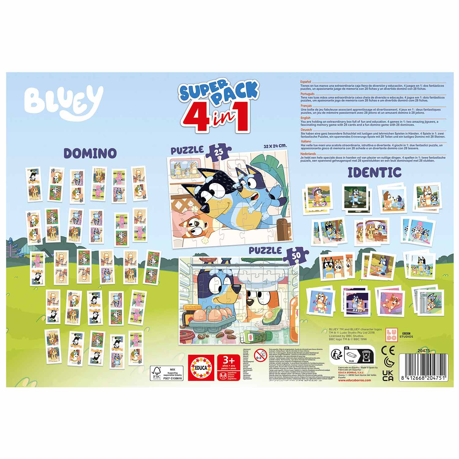 Superpack 4 Em 1 Bluey Educa 20475 ( Imagem 3 de 4 ) - Preview