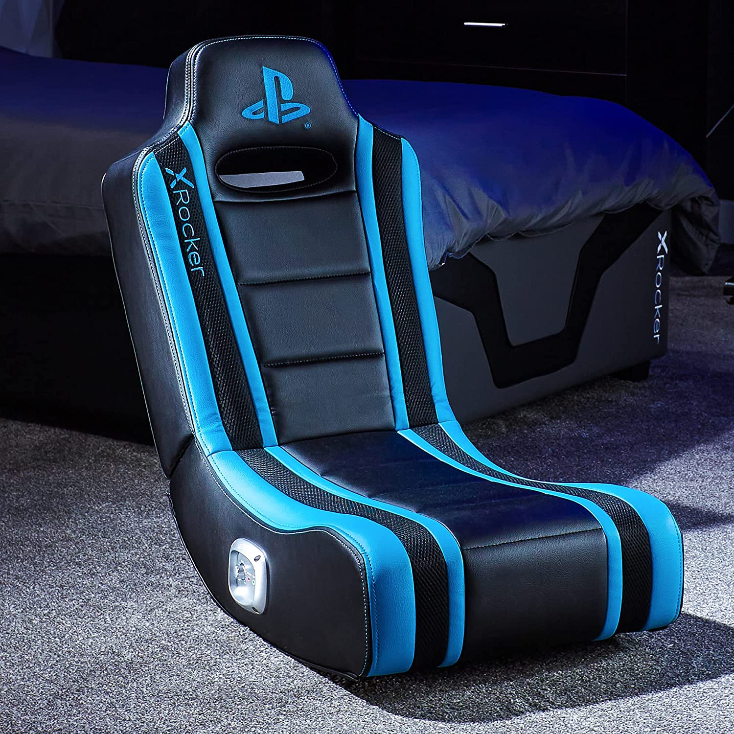 Cadeira Gaming Playstation X-Rocker Geist 2.0 Floor Preta,Azul ( Imagem 2 de 3 ) - Preview