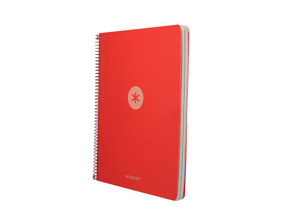 Caderno espiral a4 micro antartik capa foam 120f 90gr quadricula 5 mm 5 bandas 4 furos cor vermelho ( Imagem 2 de 9 ) - Preview