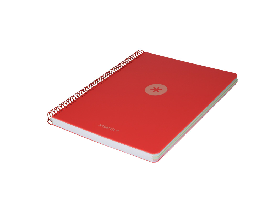 Caderno espiral a4 micro antartik capa foam 120f 90gr quadricula 5 mm 5 bandas 4 furos cor vermelho ( Imagem 4 de 9 ) - Preview