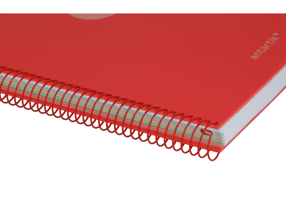 Caderno espiral a4 micro antartik capa foam 120f 90gr quadricula 5 mm 5 bandas 4 furos cor vermelho ( Imagem 5 de 9 ) - Preview
