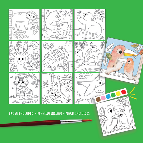 Kit de atividades para colorir Carioca Artivity Aguarelas Animais ( Imagem 2 de 2 ) - Preview