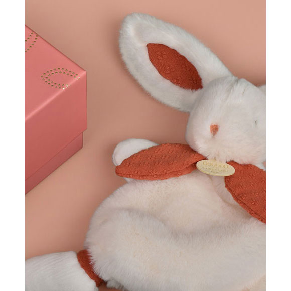 Doudou Coelho Branco Com Laço Terractotta 25Cm Doudou Et Compagnie Lapin Bonbon Dc4667 ( Imagem 4 de 4 ) - Preview